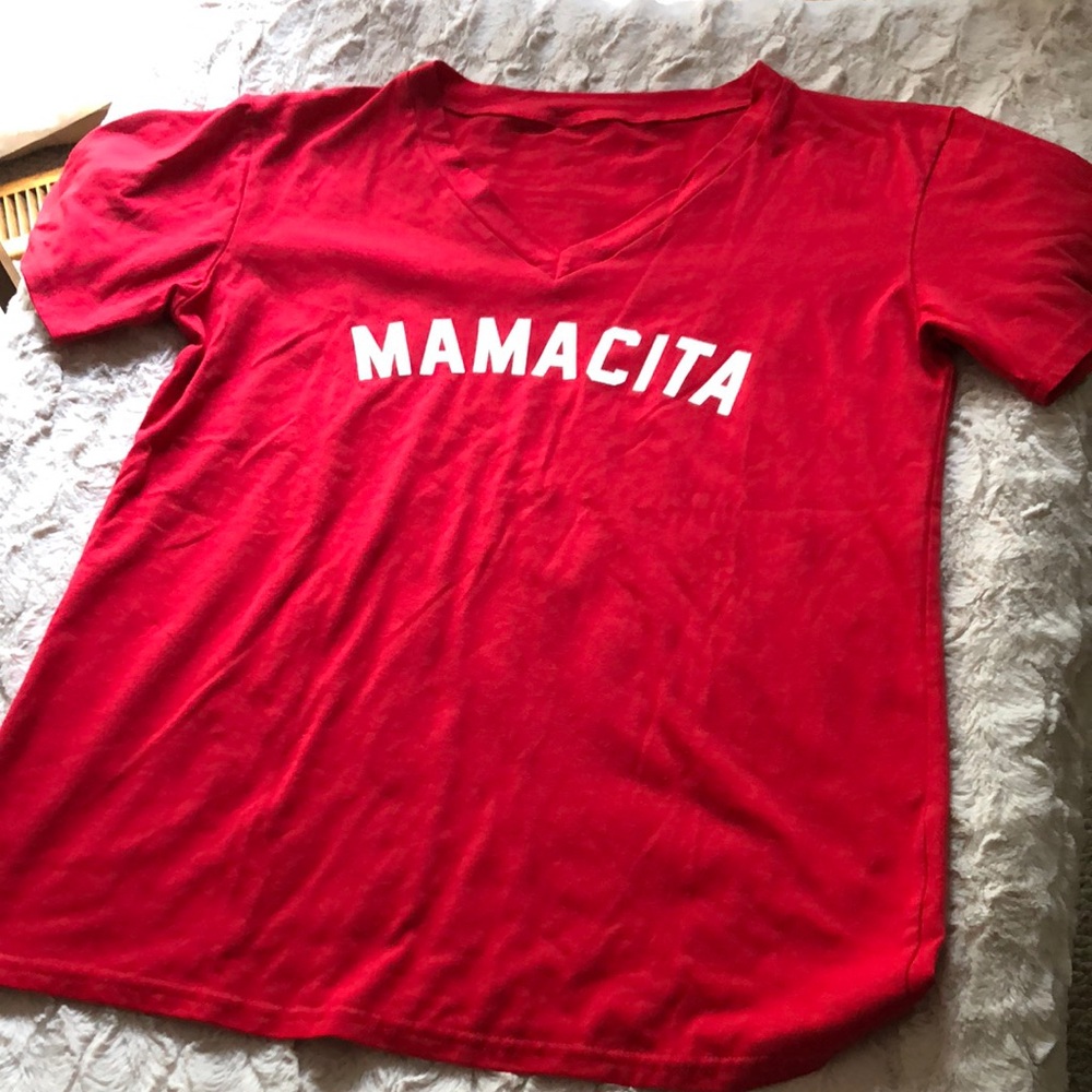 Mamacita Red V-Neck Tee
